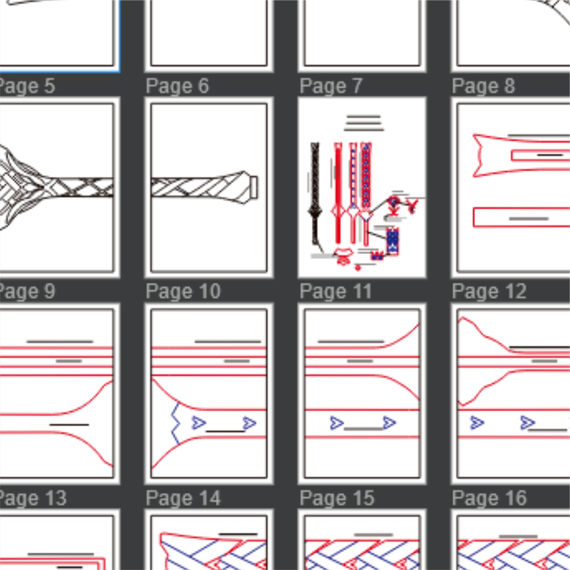 Prop Pattern: Fu Hua Whip Sword from Honkai Impact 3rd Cosplay Template Blueprint PDF