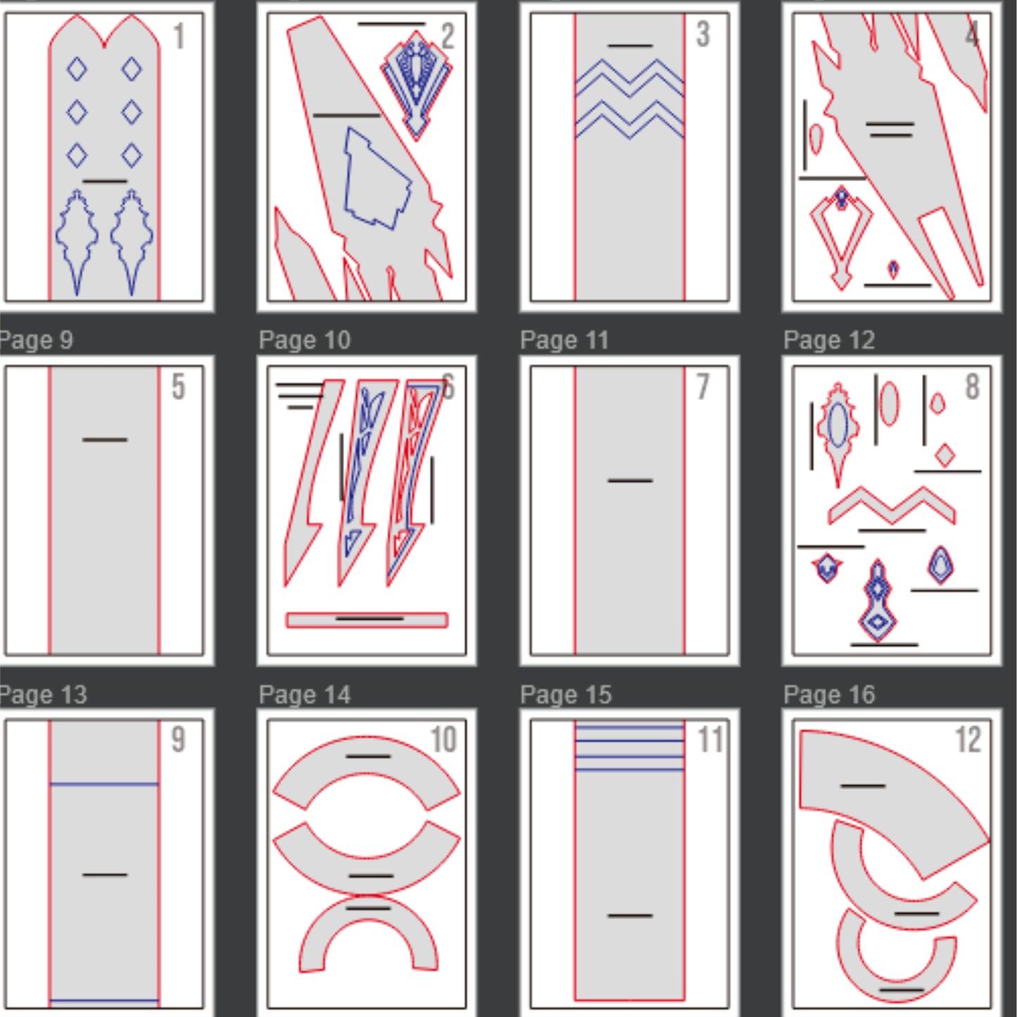 Prop Pattern: Graha Tia Staff from Final Fantasy Cosplay Template Blueprint PDF