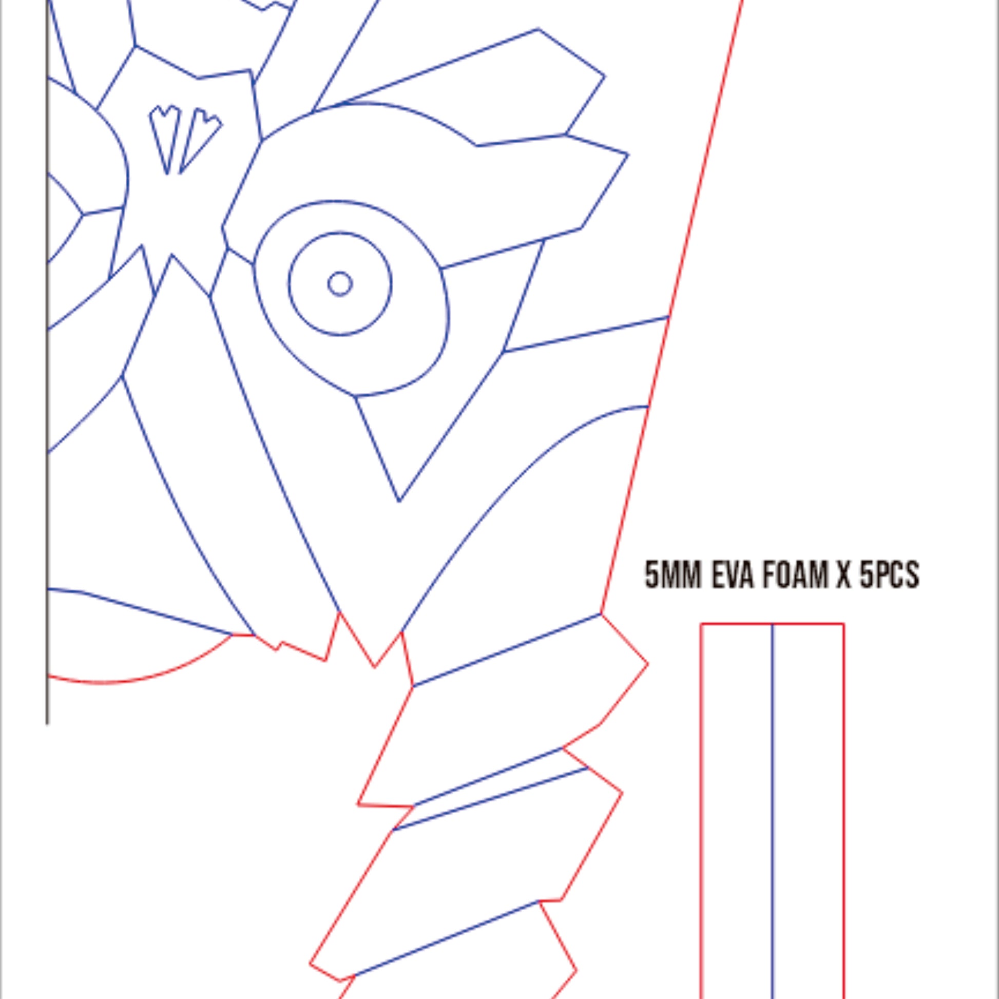Prop Pattern: Gray’s Scythe from Fate Grand Order Cosplay Template Blueprint PDF 2