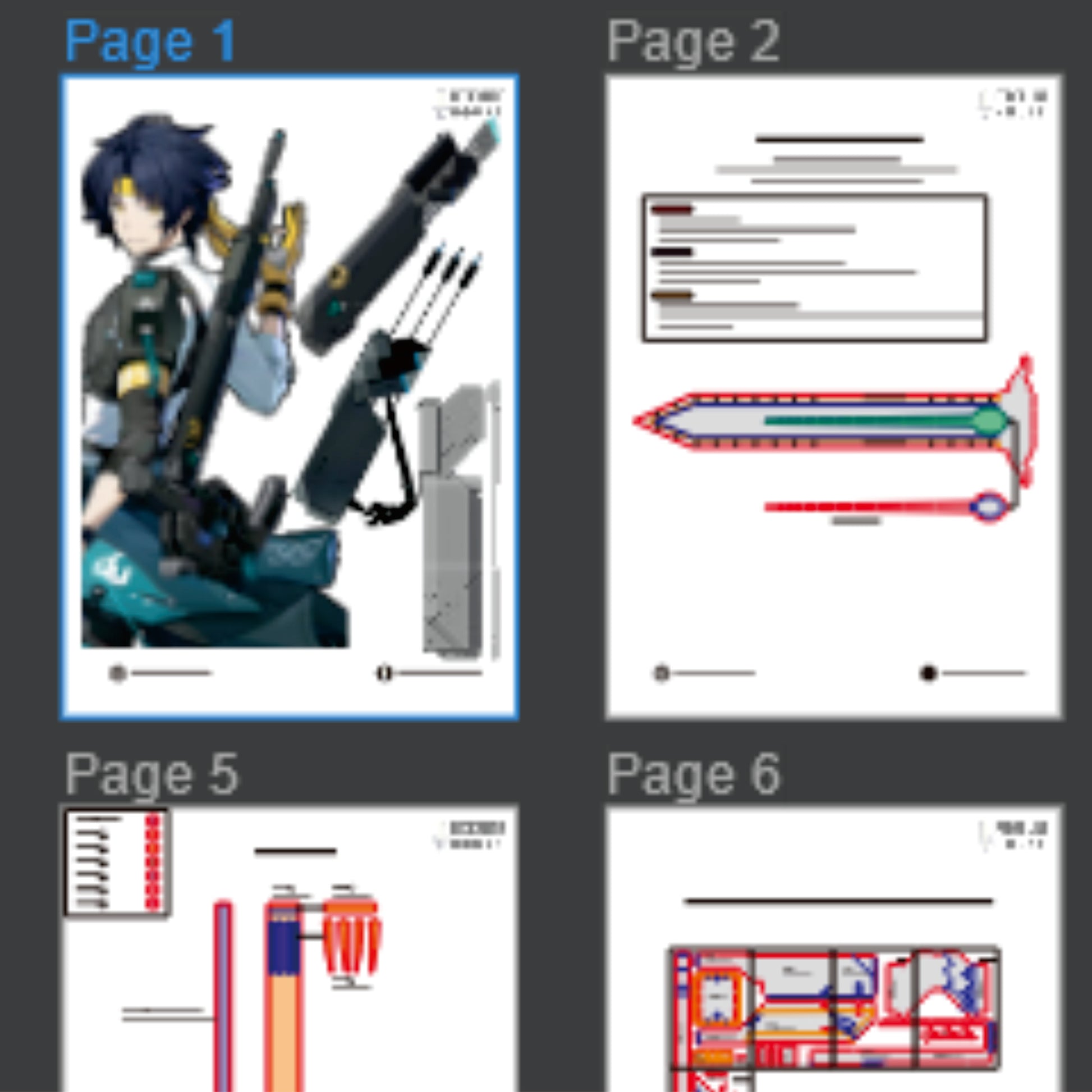 Prop Pattern: Harumasa Quiver from Zenless Zone Zero Cosplay Template Blueprint PDF