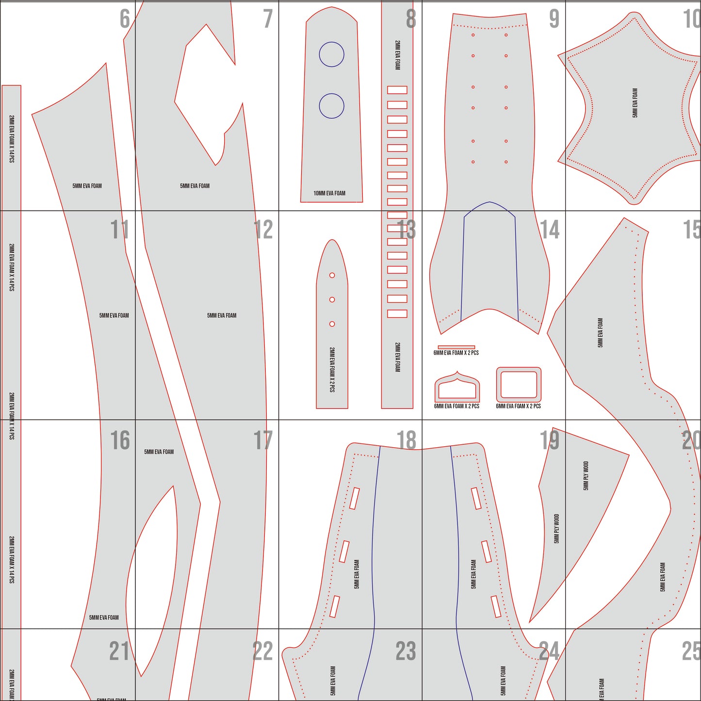 Prop Pattern: Hope Blade from Monster Hunter Cosplay Template Blueprint PDF