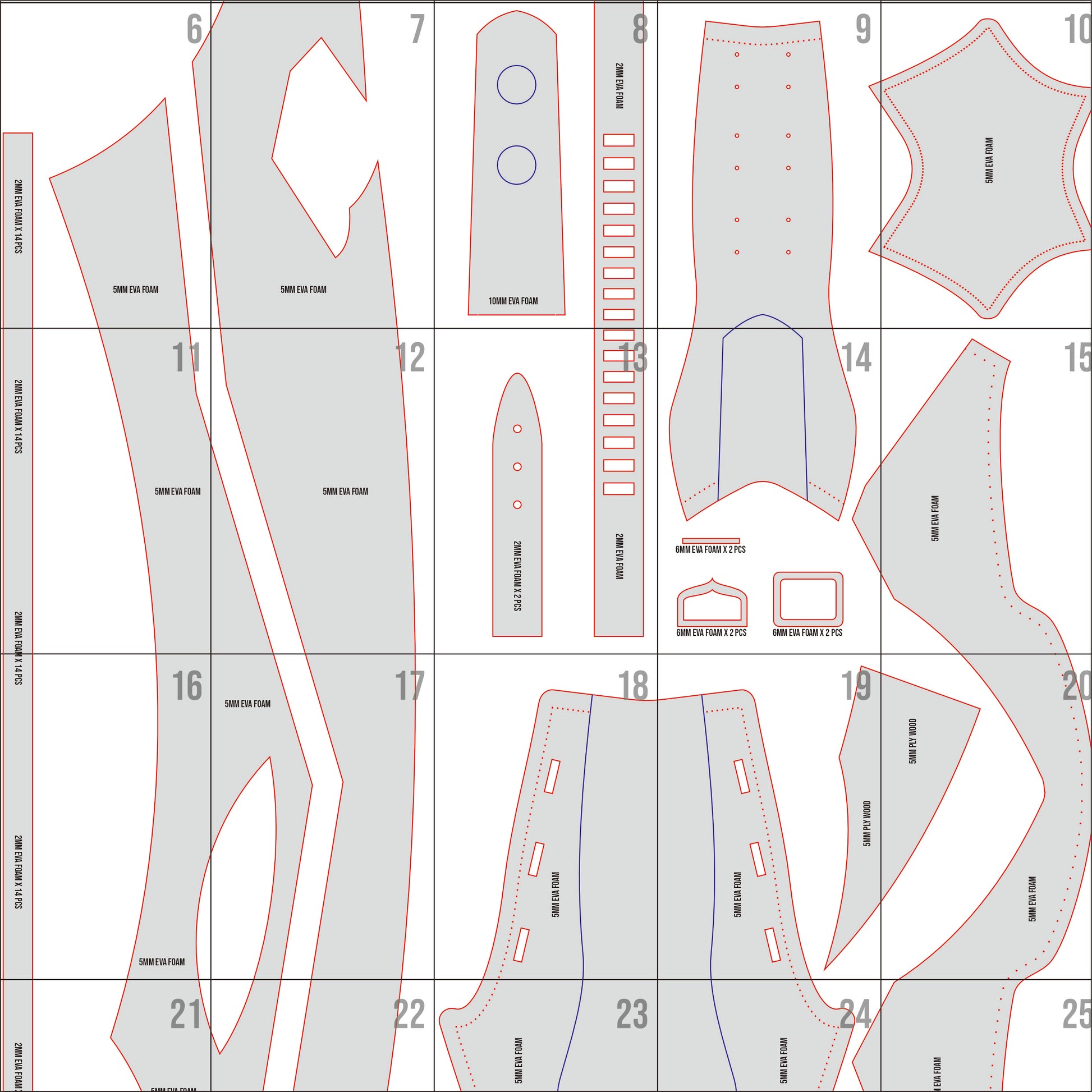 Prop Pattern: Hope Blade from Monster Hunter Cosplay Template Blueprint PDF
