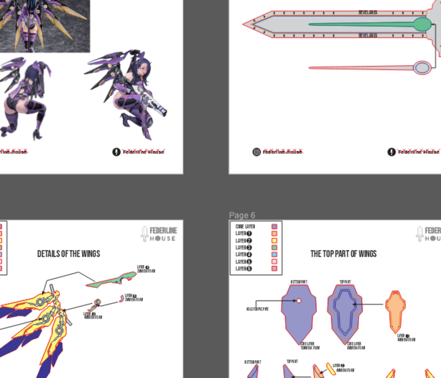 Prop Pattern: Isabel Wings from Goddess of Victory: Nikke Cosplay Template Blueprint PDF