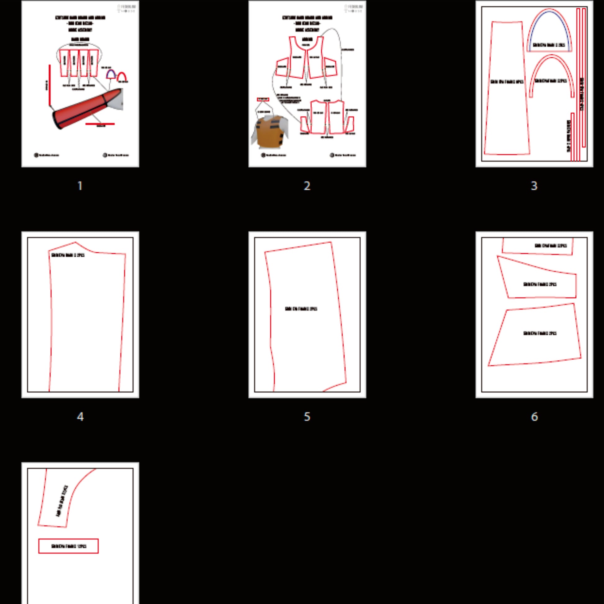 Prop Pattern: Izutsumi Hand Guard & Armor from Dungeon Meshi Cosplay Template Blueprint PDF