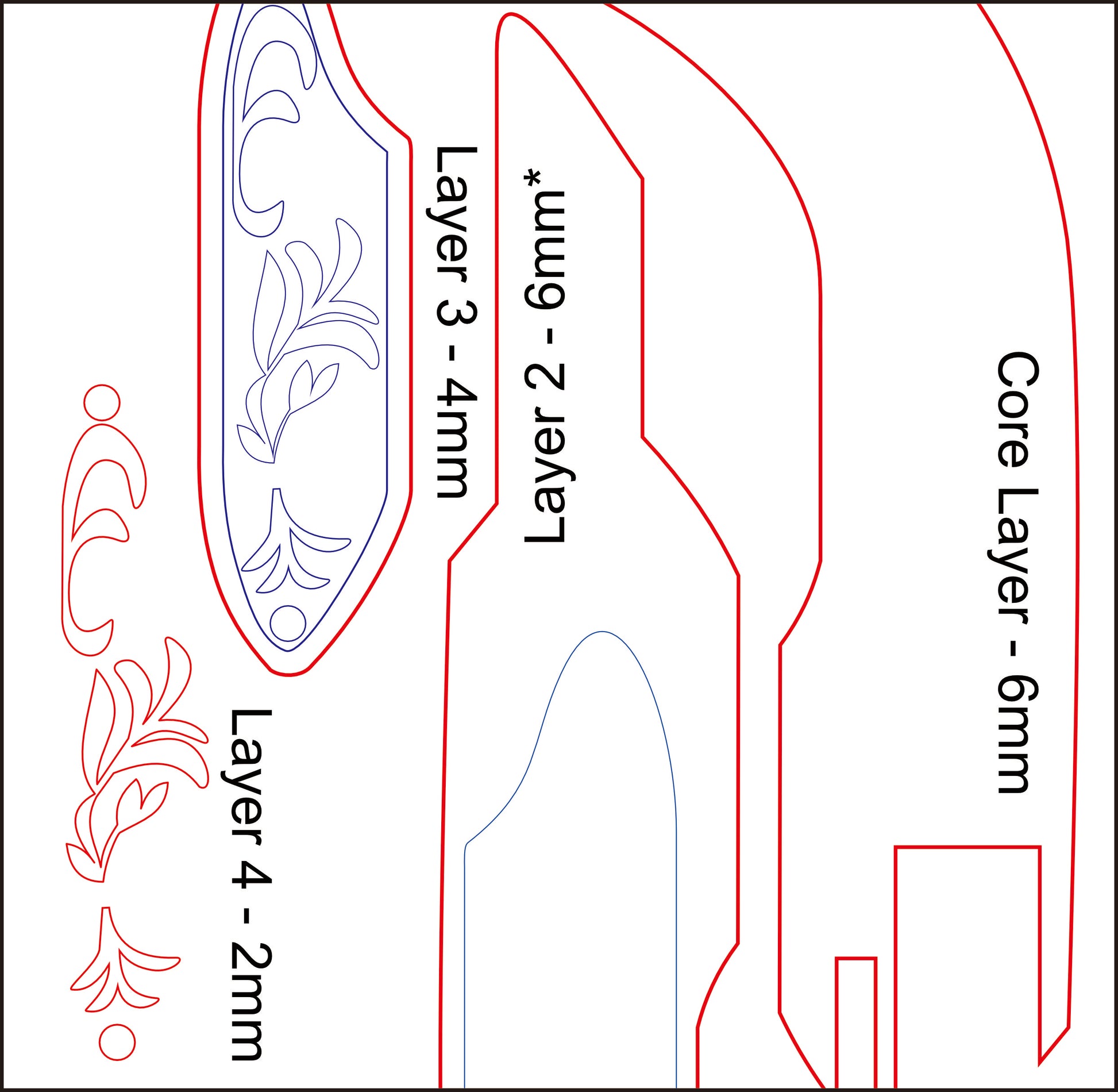 Prop Pattern: Kurumi Tokisaki Flintlock Pistol & Gun from Date A Live Cosplay Template Blueprint PDF