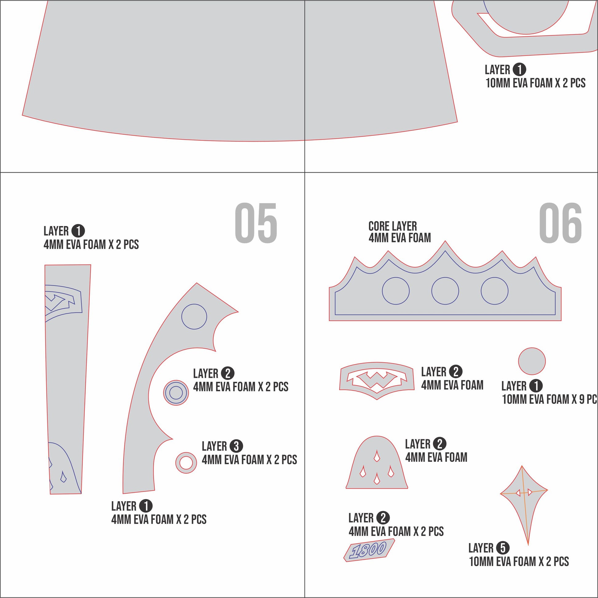 Prop Pattern: Lighter Gauntlet from Zenless Zone Zero Cosplay Template Blueprint PDF