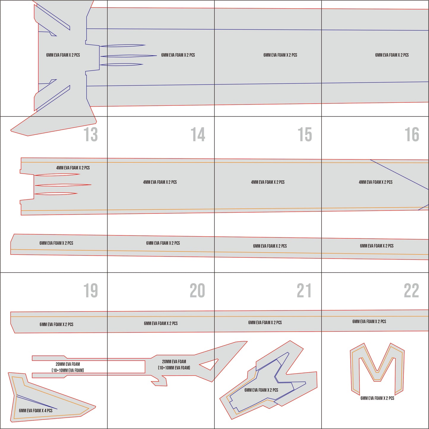 Prop Pattern: Magik's Sword Punkchild from Marvel Rivals Cosplay Template Blueprint PDF