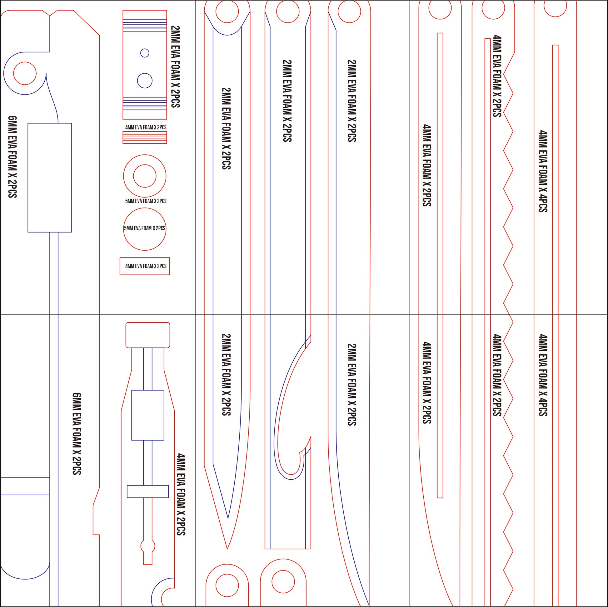 Prop Pattern: Nagumo Weapon Knife from Sakamoto Days Cosplay Template Blueprint PDF