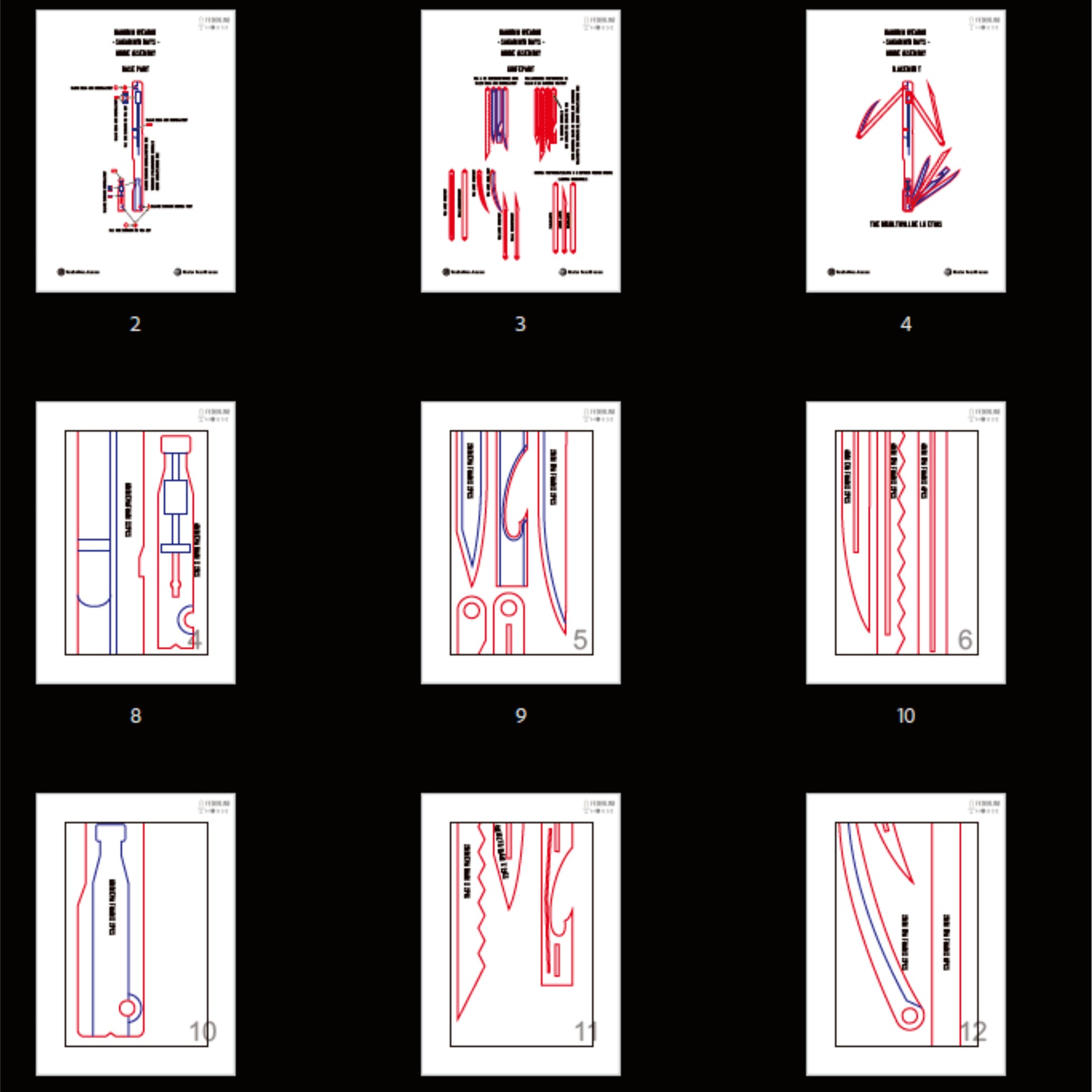 Prop Pattern: Nagumo Weapon Knife from Sakamoto Days Cosplay Template Blueprint PDF