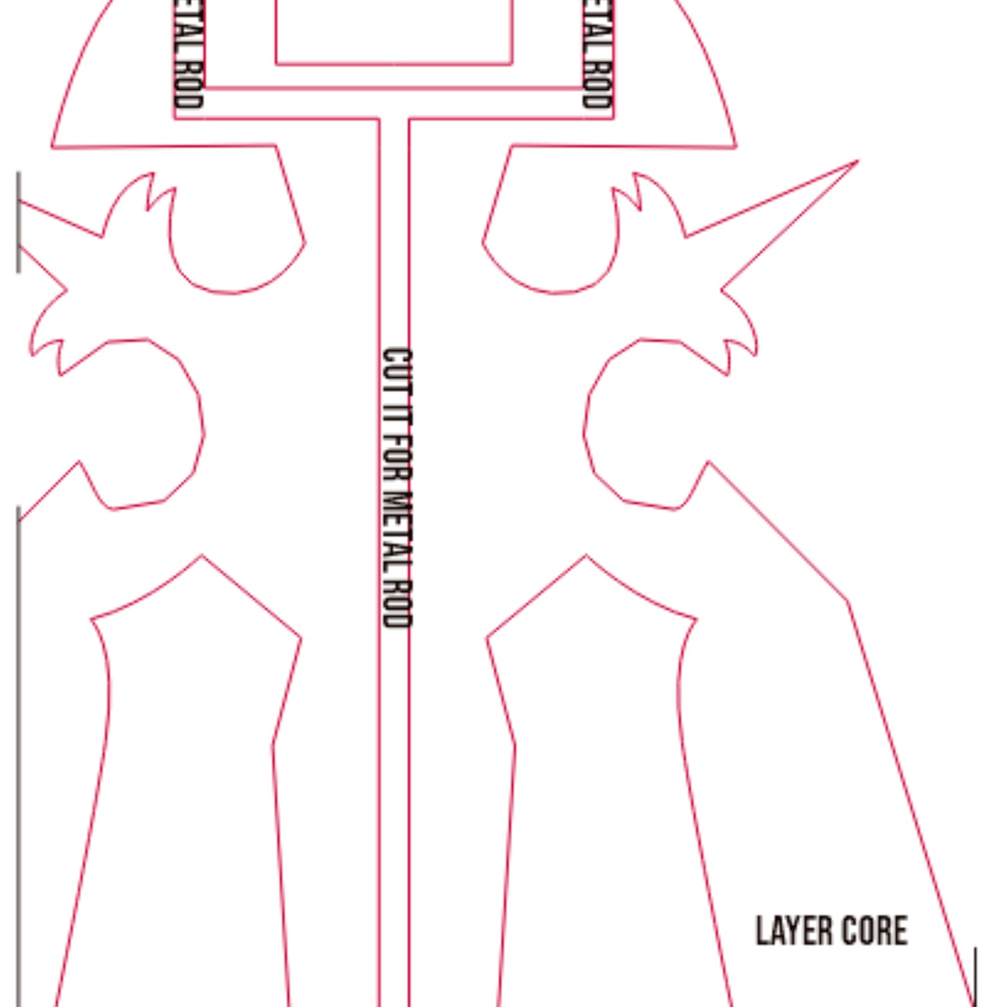 Prop Pattern: Oathkeeper Keyblade from Kingdom Hearts Cosplay Template Blueprint PDF