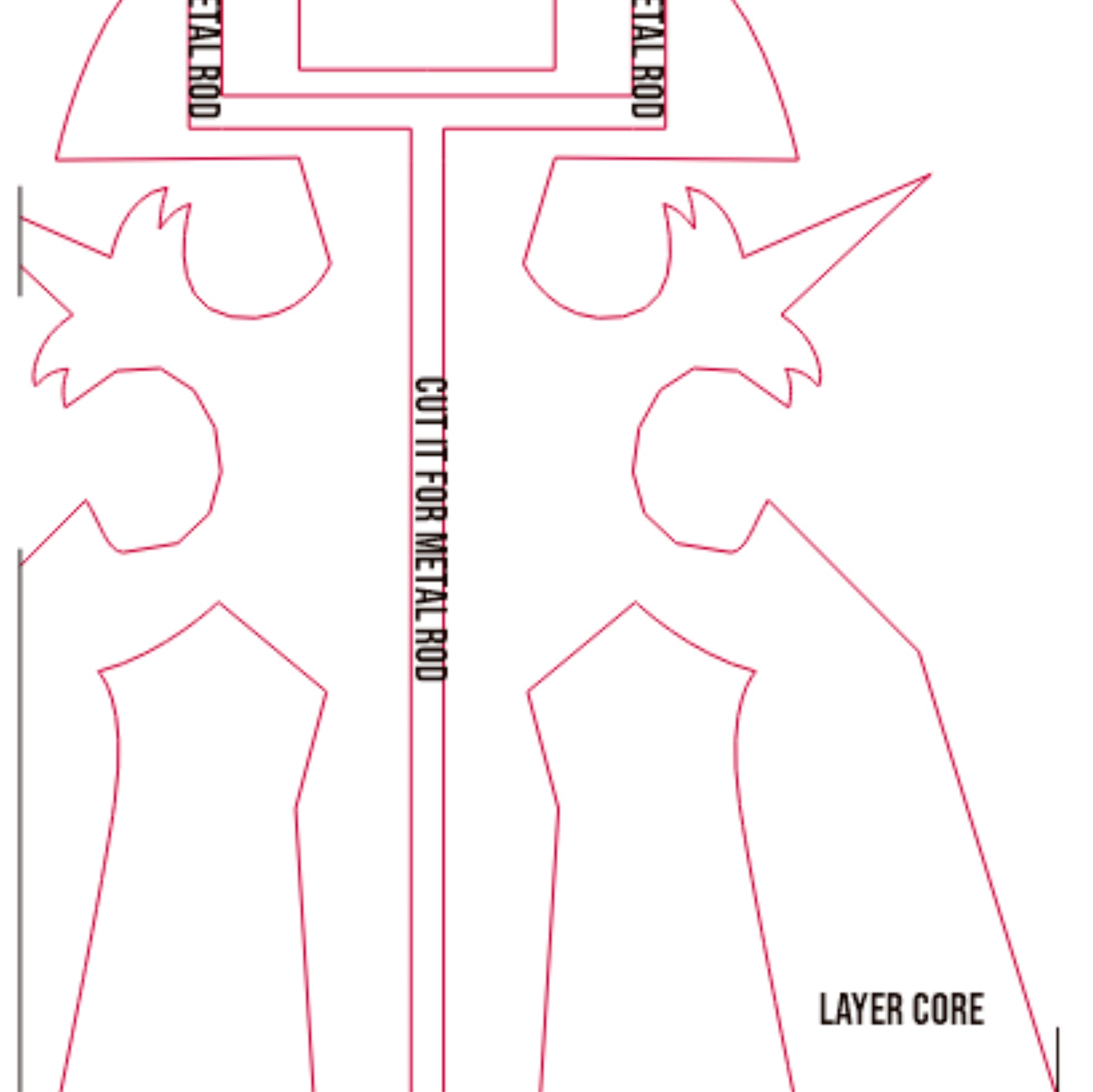 Prop Pattern: Oathkeeper Keyblade from Kingdom Hearts Cosplay Template Blueprint PDF