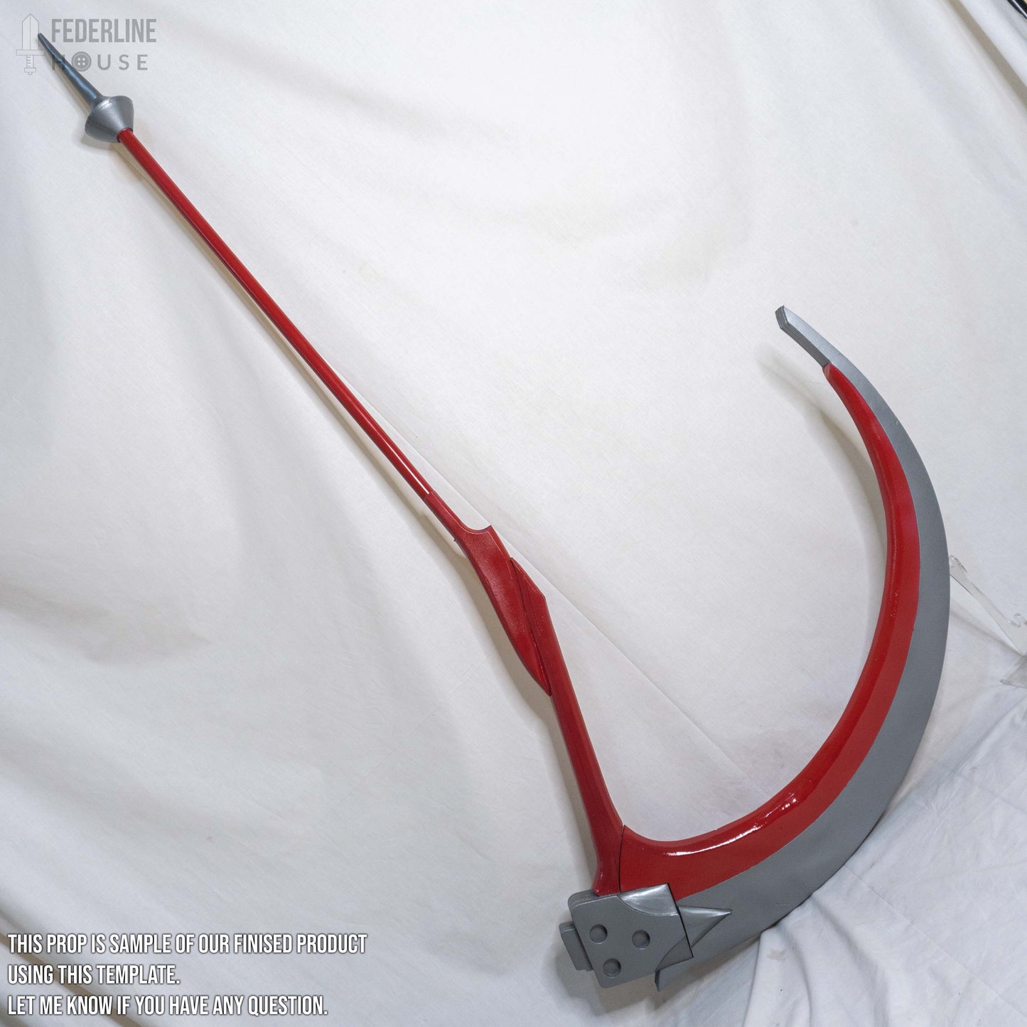 Prop Pattern: Rei Ayanami Scythe from Evangelion Cosplay Template Blueprint PDF