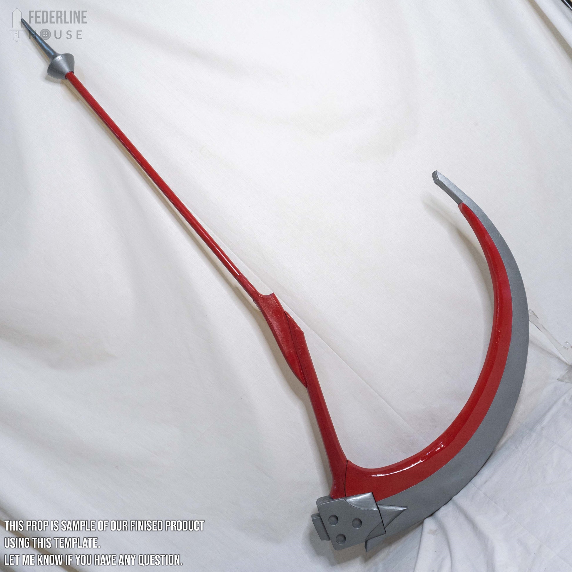 Prop Pattern: Rei Ayanami Scythe from Evangelion Cosplay Template Blueprint PDF