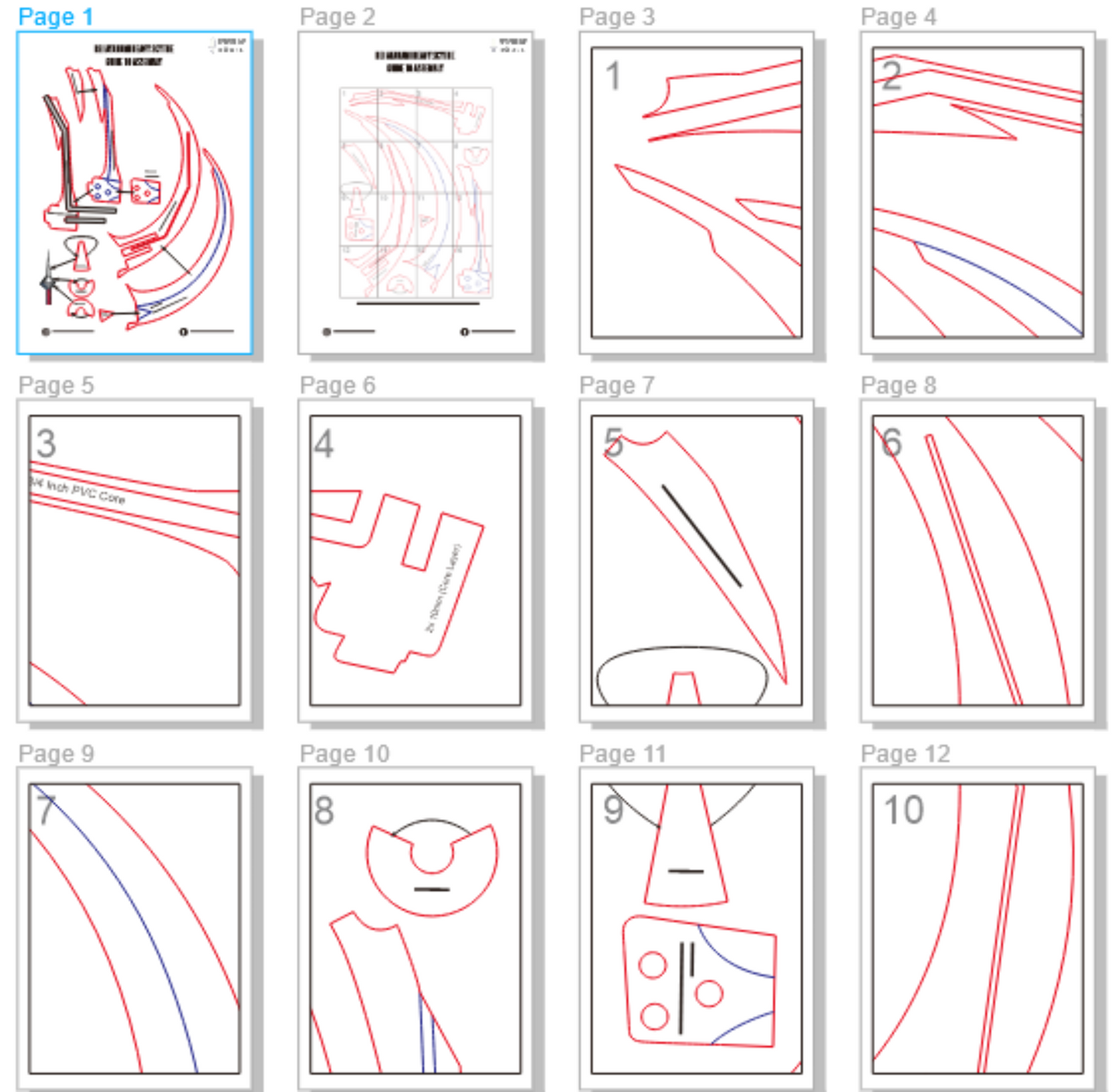 Prop Pattern: Rei Ayanami Scythe from Evangelion Cosplay Template Blueprint PDF