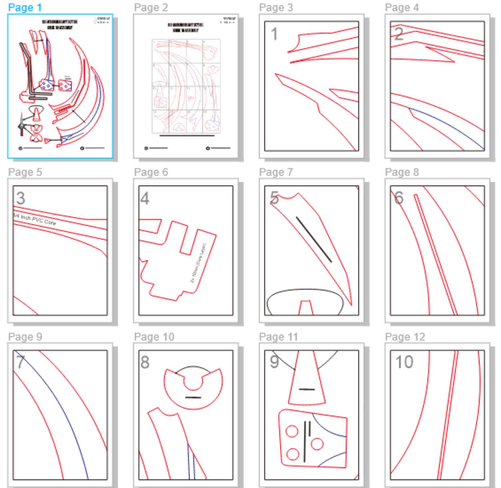 Prop Pattern: Rei Ayanami Scythe from Evangelion Cosplay Template Blueprint PDF