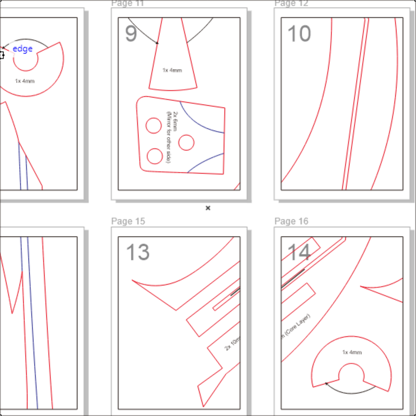 Prop Pattern: Rei Ayanami Scythe from Evangelion Cosplay Template Blueprint PDF
