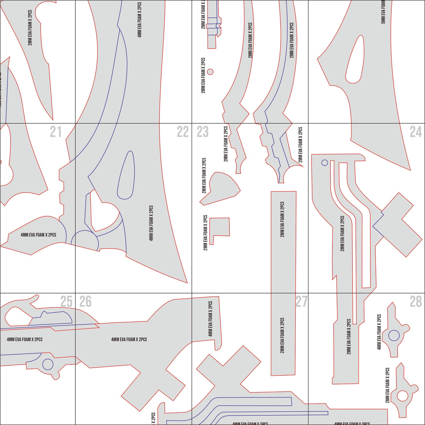 Prop Pattern: Seele Scythe from Honkai Star Rail Cosplay Template Blueprint PDF