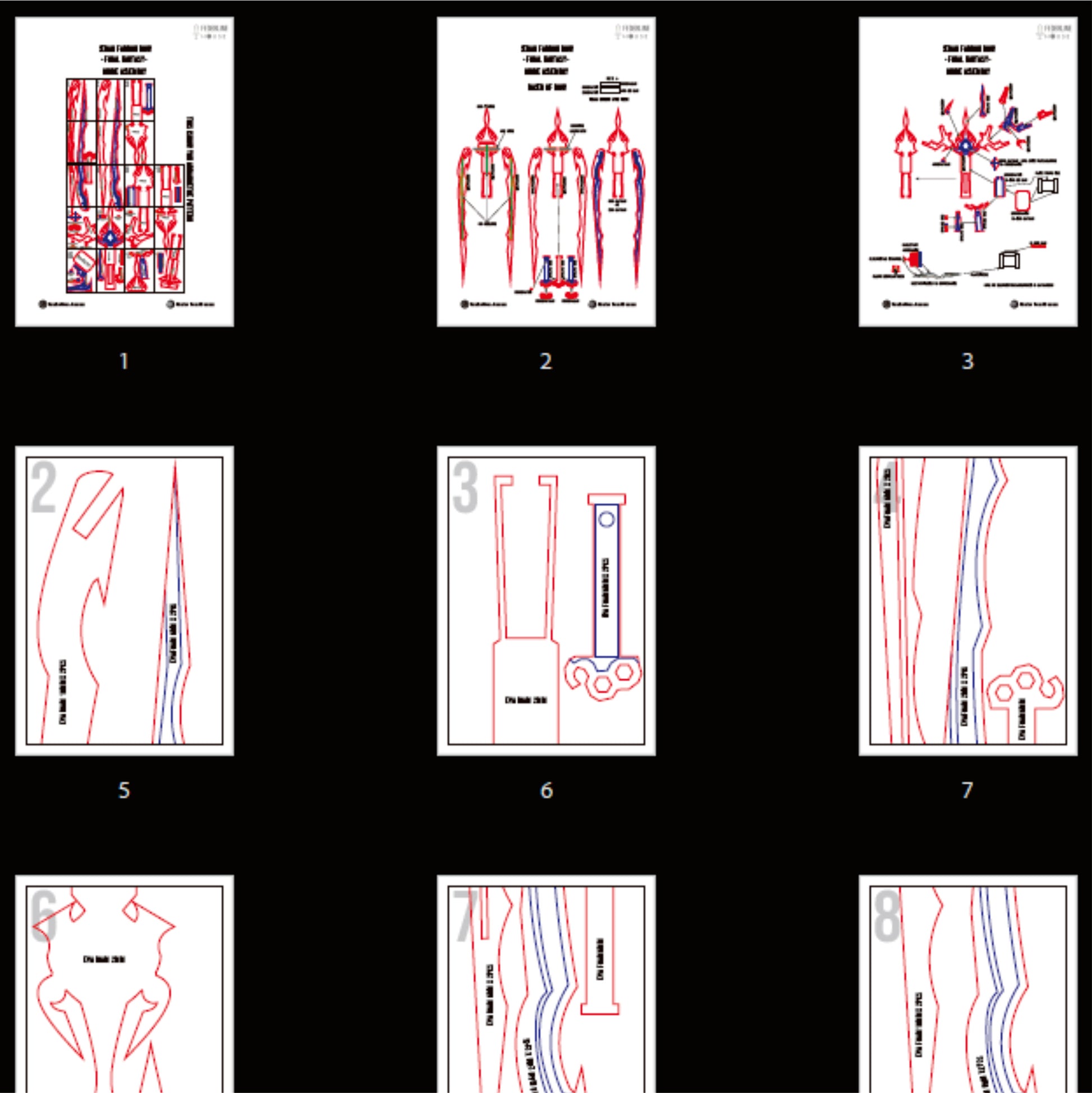 Prop Pattern: Serah Farron Bow from Final Fantasy Cosplay Template Blueprint PDF