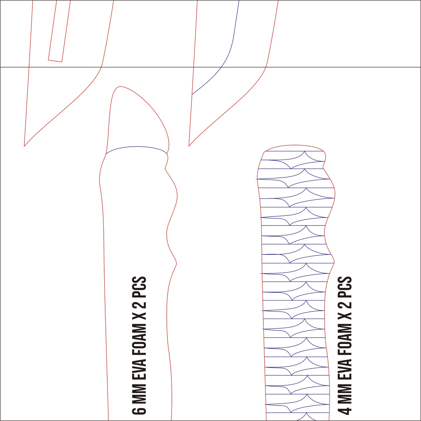 Prop Pattern: Soshiro Hoshina Dual Sword from Kaiju No. 8 Cosplay Template Blueprint PDF