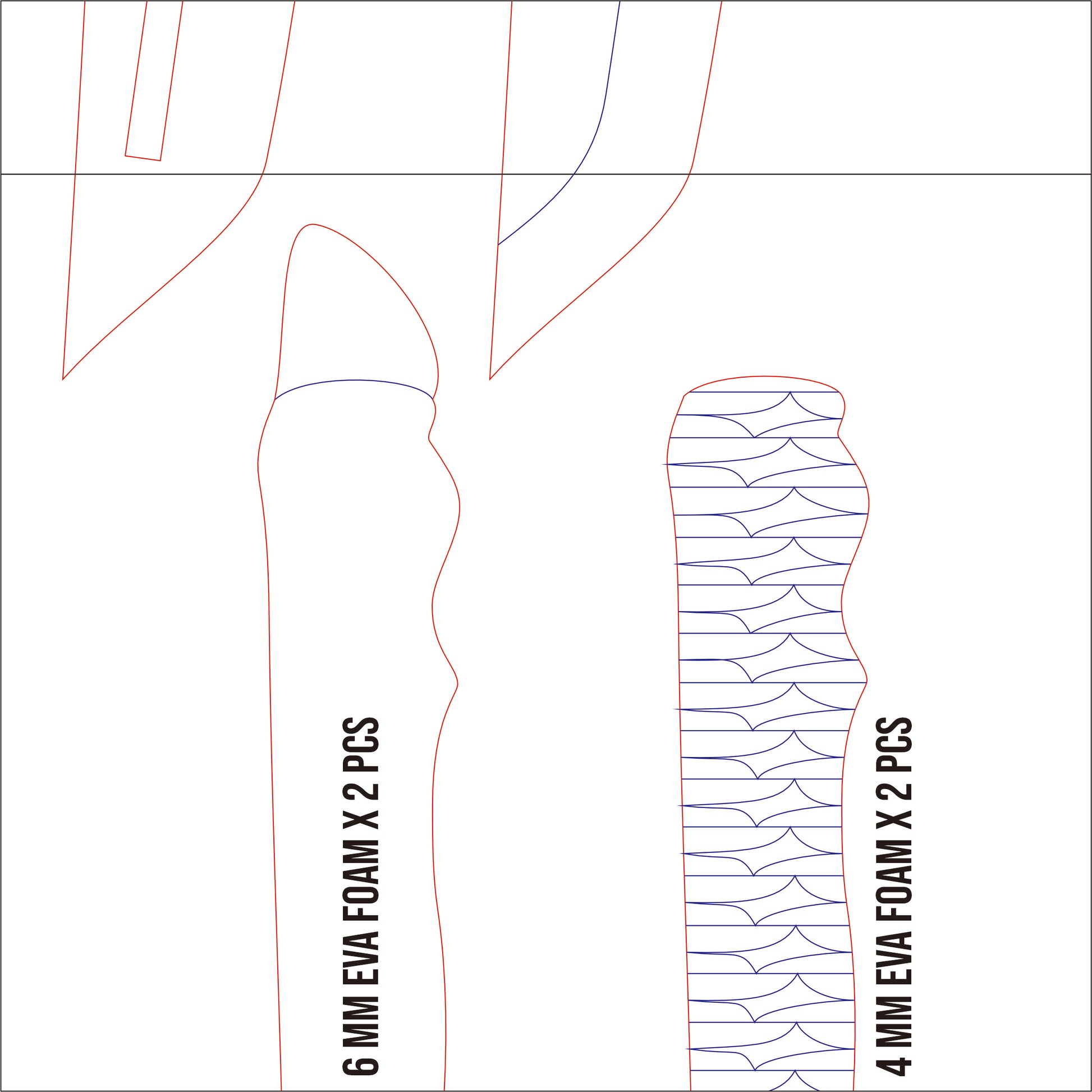 Prop Pattern: Soshiro Hoshina Dual Sword from Kaiju No. 8 Cosplay Template Blueprint PDF