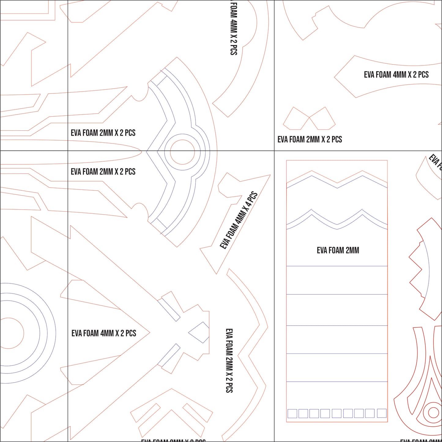 Prop Pattern: Staff of the Scarlet Sands from Genshin Impact Cosplay Template Blueprint PDF
