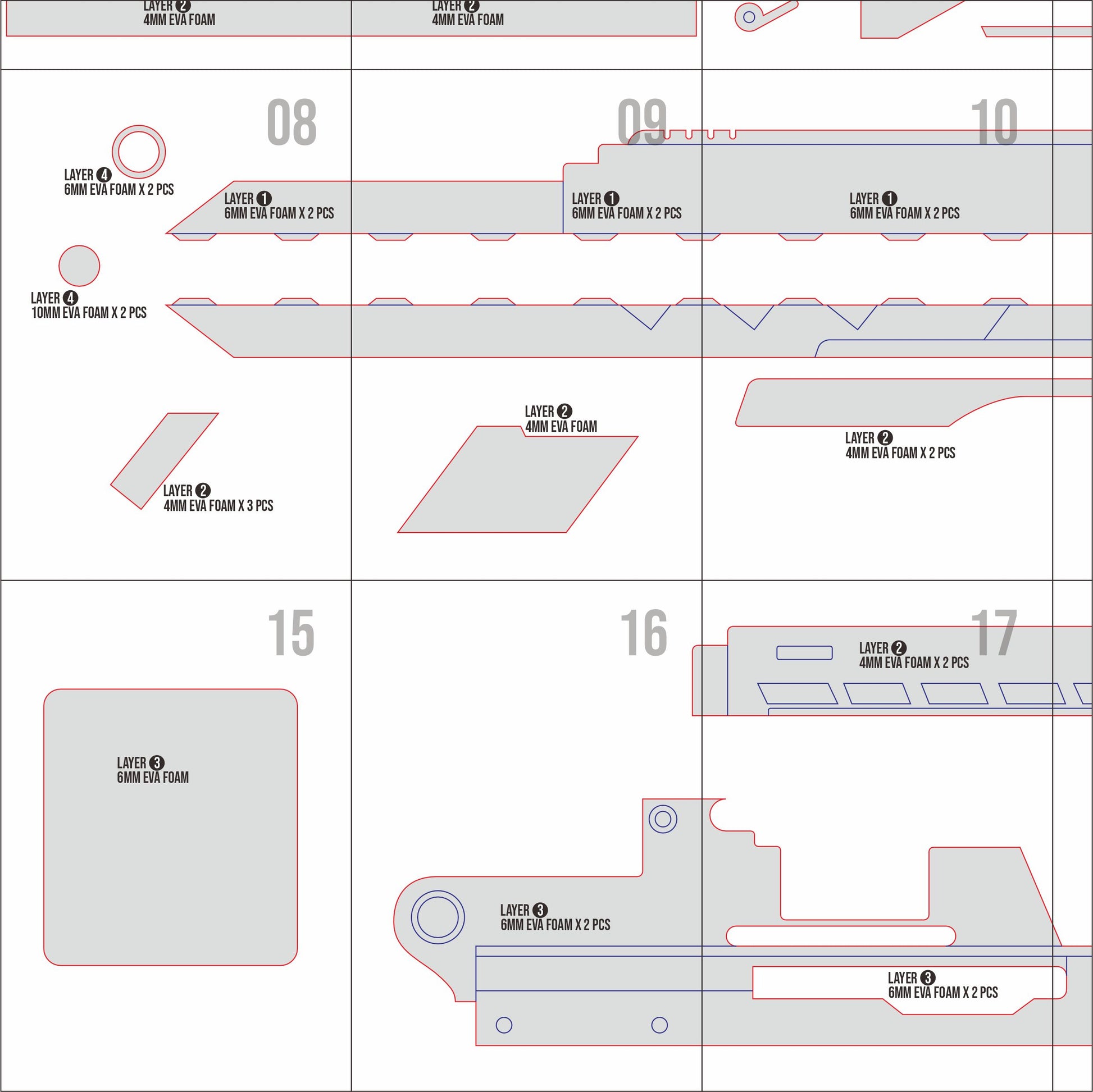 Prop Pattern: Uzi Doorman’s Railgun from Murder Drones Cosplay Template Blueprint PDF