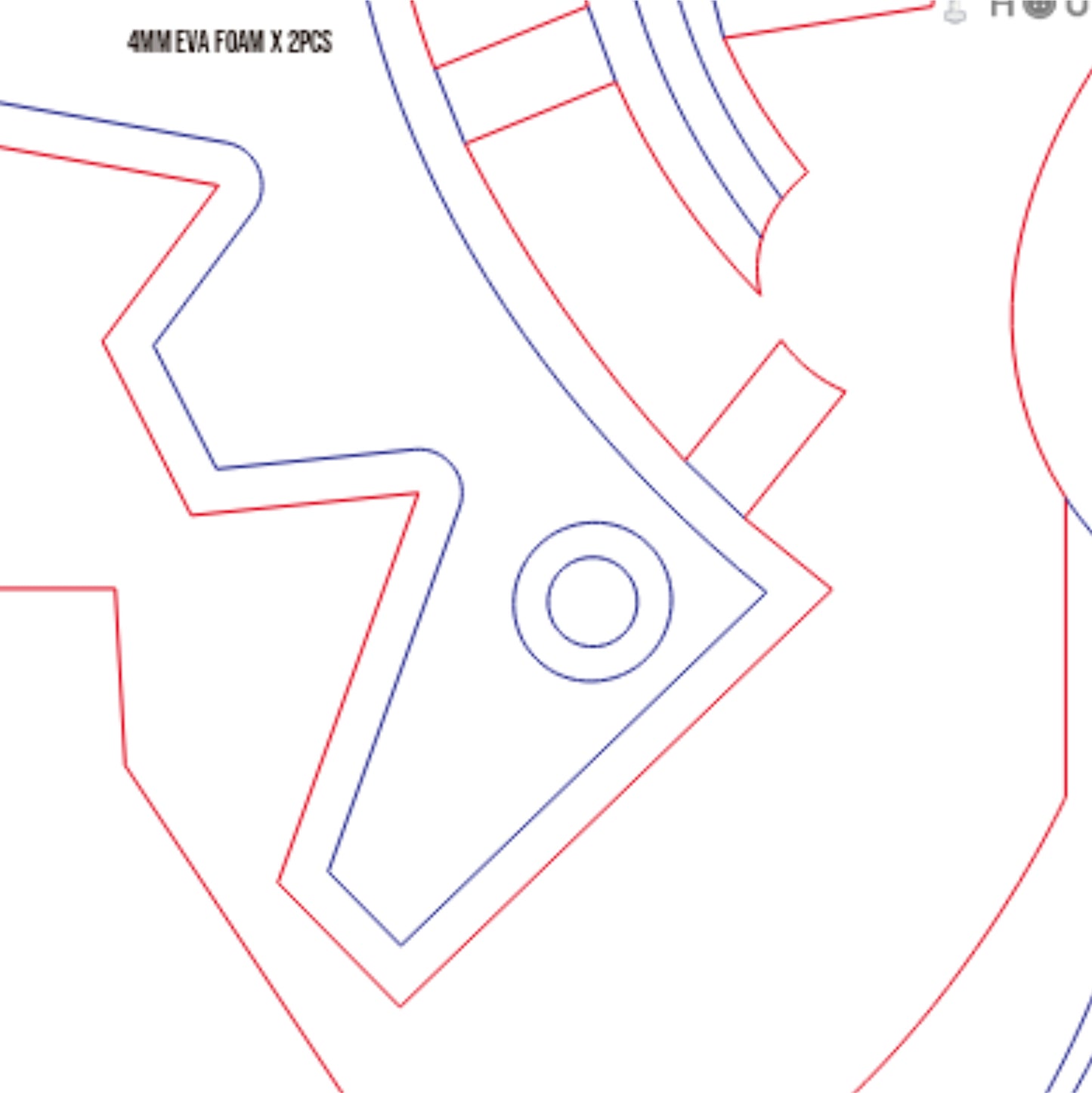 Prop Pattern: Vanitas Void Gear Keyblade from Kingdom Hearts Cosplay Template Blueprint PDF