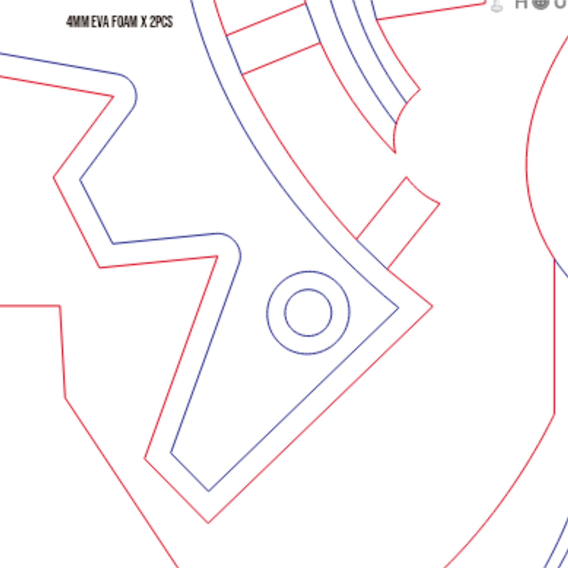Prop Pattern: Vanitas Void Gear Keyblade from Kingdom Hearts Cosplay Template Blueprint PDF