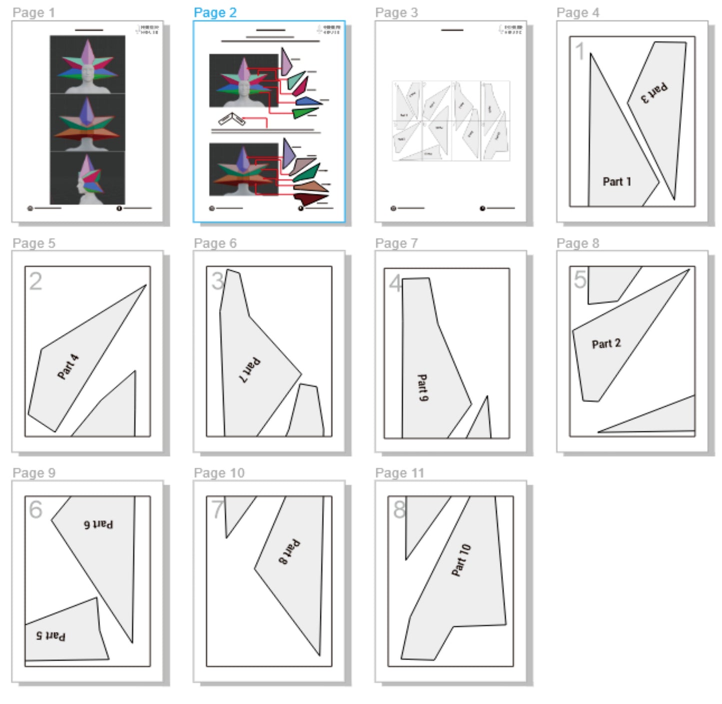 Prop Pattern: White Diamond Head from Steven Universe Cosplay Template Blueprint PDF