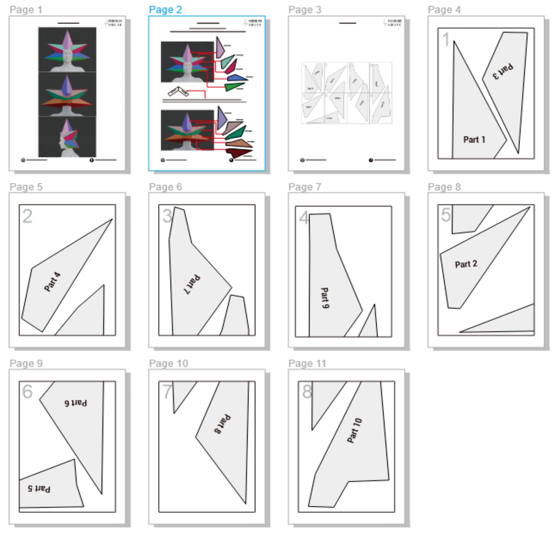 Prop Pattern: White Diamond Head from Steven Universe Cosplay Template Blueprint PDF