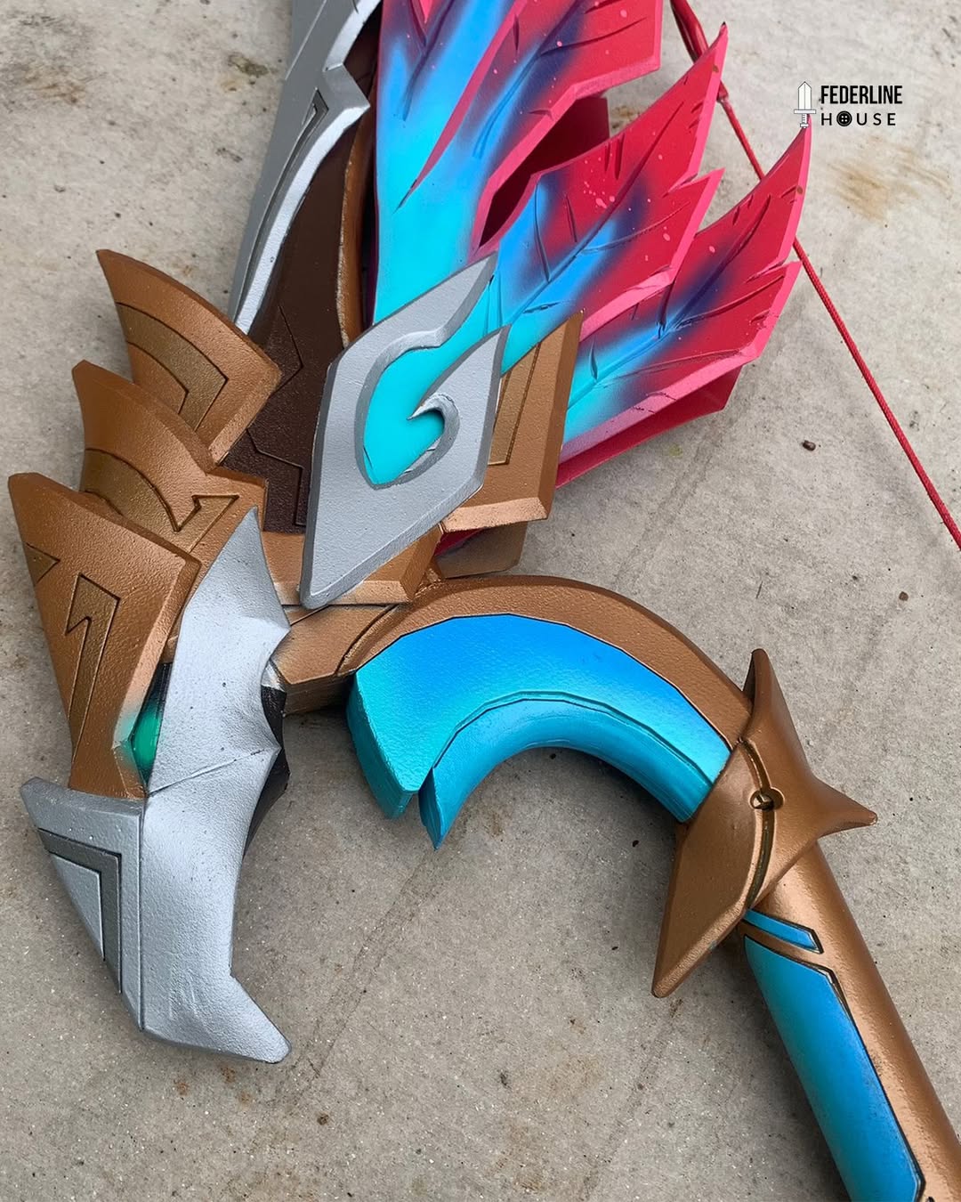 Prop_Template_Chasca_Bow_Astral_Vulture_Crimson_Plume_EVA_Foam_Pattern_for_Genshin_Impact_Cosplay_6