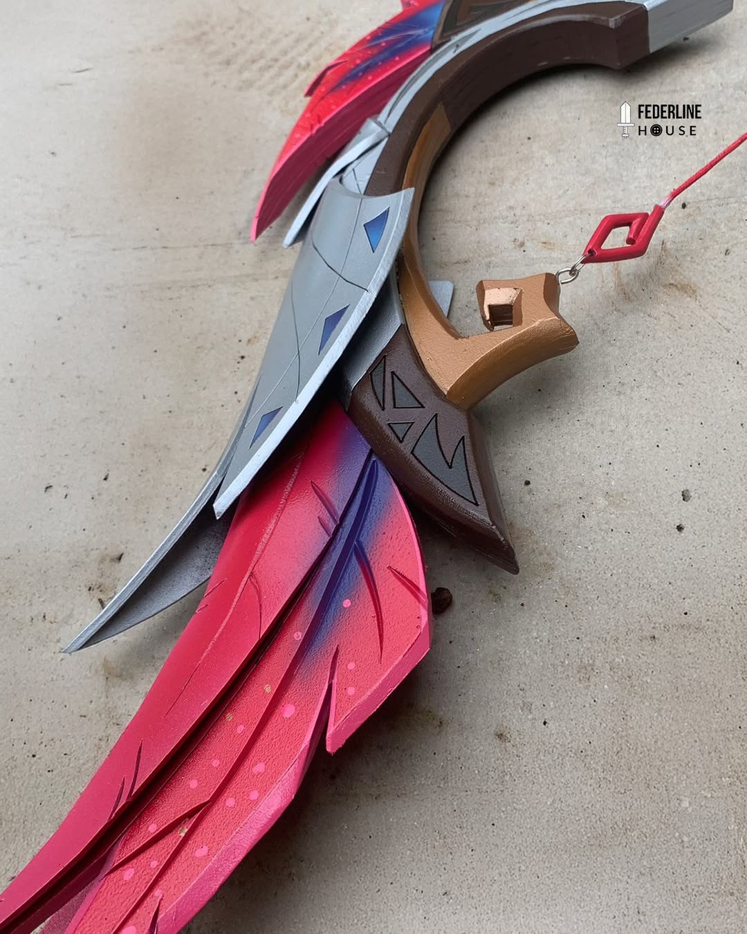 Prop_Template_Chasca_Bow_Astral_Vulture_Crimson_Plume_EVA_Foam_Pattern_for_Genshin_Impact_Cosplay