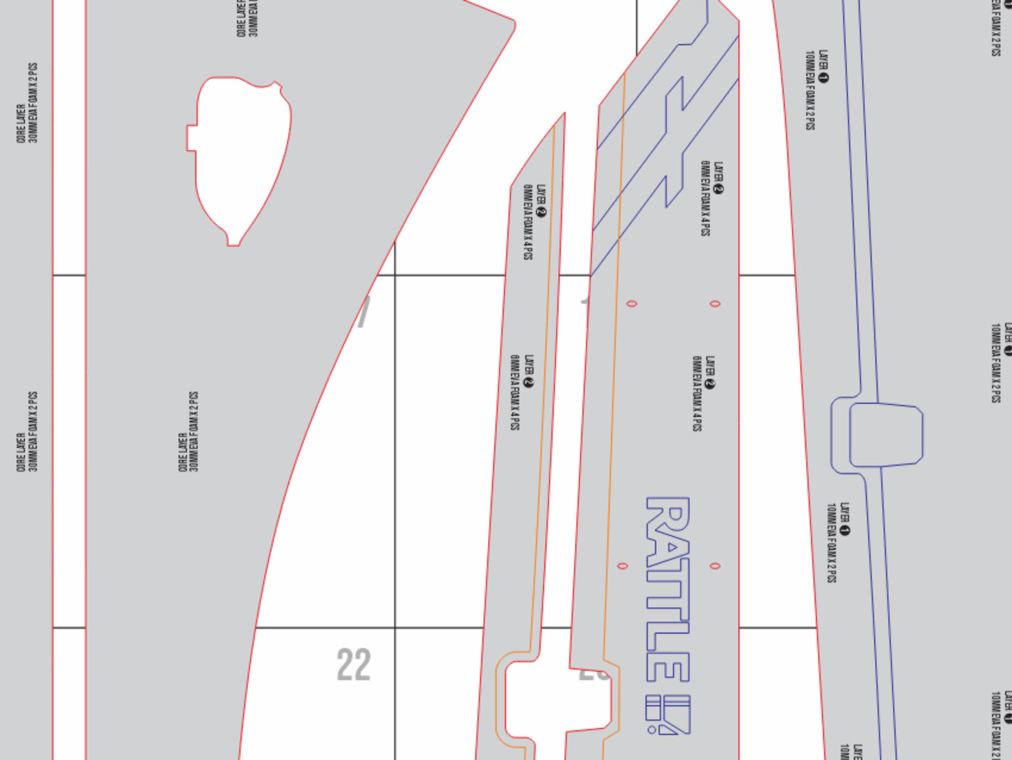 Prop Pattern: Ramlethal Valentine’s Greatswords from Guilty Gear for Cosplay Template Blueprint PDF