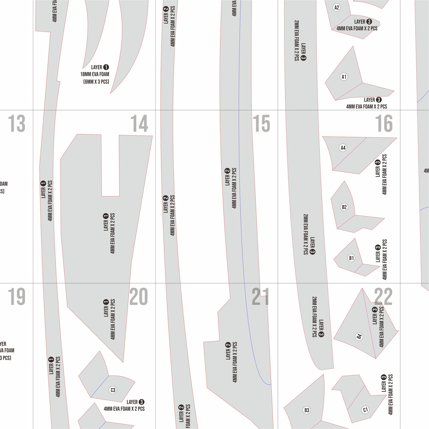 Rathalos Longsword Prop Pattern Template – EVA Foam Cosplay PDF Inspired by Monster Hunter