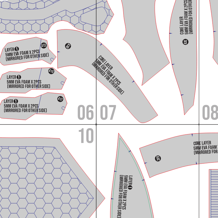 Red Hood Armor Plate Prop Pattern Template – EVA Foam Pattern for Cosplay and DIY Builds Inspired by DC Comics