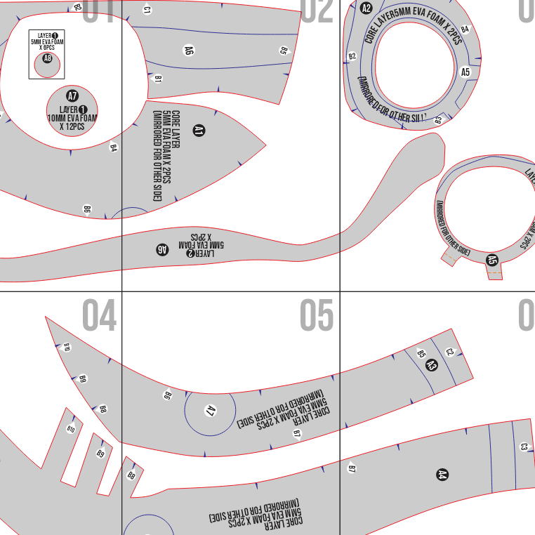 Riyo Echo Mask & Full Face Mask Prop Pattern Template – EVA Foam Pattern for Cosplay and DIY Builds Inspired by Gachiakuta Anime