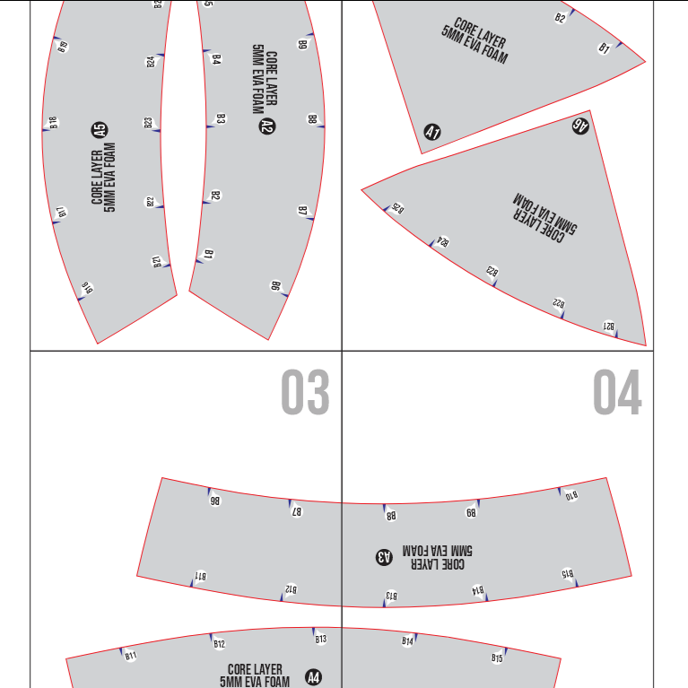 Shell Shoulder Armor Basic Pattern Template – EVA Foam Pattern for Cosplay & DIY Builds