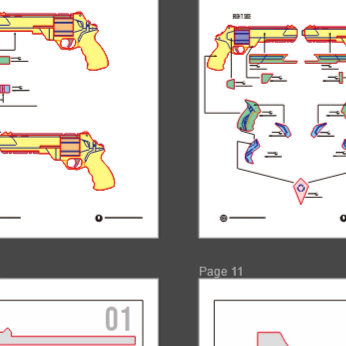 Sheriff Mythmaker Gun Prop Pattern Template – EVA Foam Pattern for Cosplay and DIY Builds Inspired by Valorant