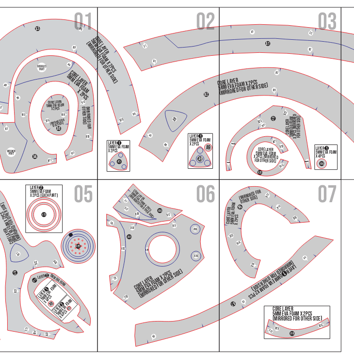 Steampunk Mask Prop Pattern Template – EVA Foam Basic Pattern for Cosplay & DIY Builds
