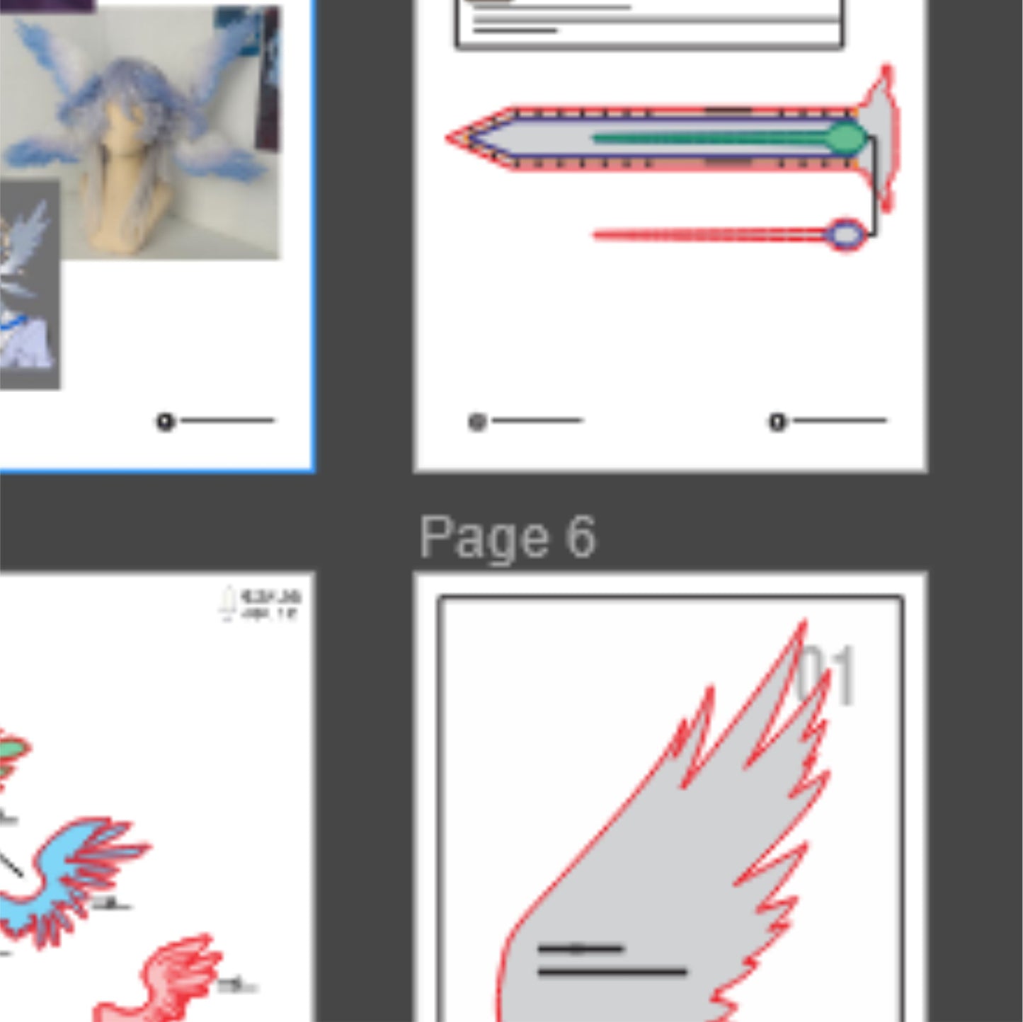 Sunday Wings Prop Pattern Template – EVA Foam Pattern for Cosplay & DIY Builds Inspired by Honkai Star Rail