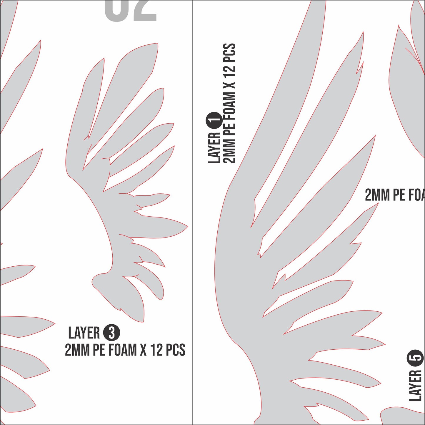 Sunday Wings Prop Pattern Template – EVA Foam Pattern for Cosplay & DIY Builds Inspired by Honkai Star Rail