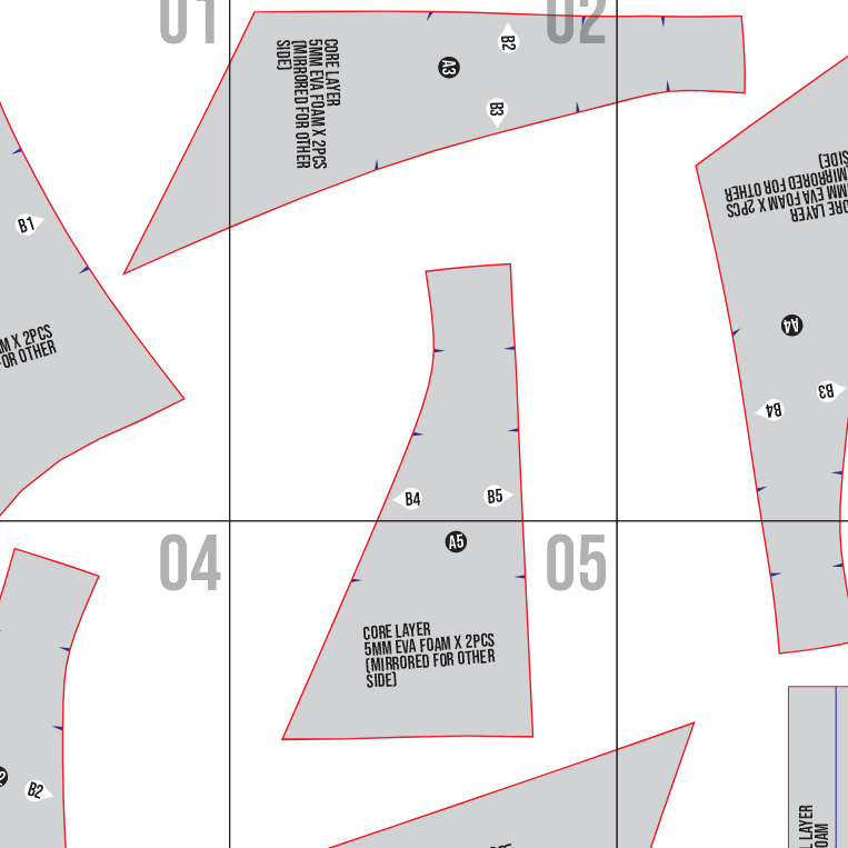 Superhero Curl Armor Collar Prop Pattern Template โ Basic EVA Foam Pattern for Cosplay and DIY