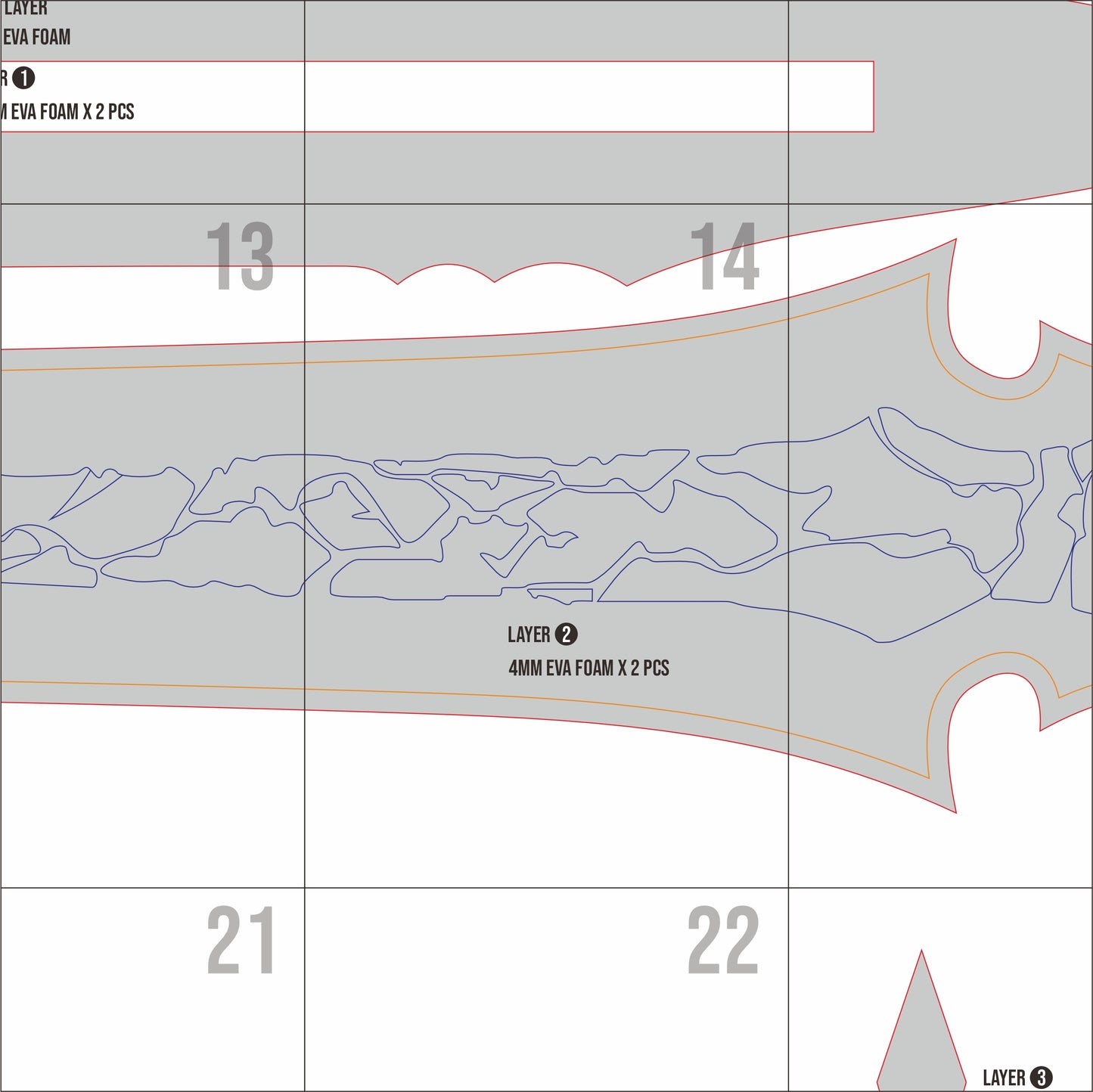 Sylus Greatsword Prop Pattern Template – EVA Foam Pattern for Cosplay & DIY Builds Inspired by Love and Deepspace