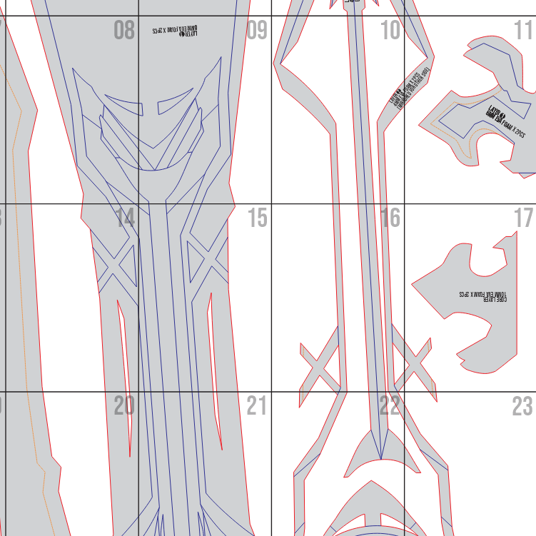 The Bell Claymore White Version Prop Pattern Template – EVA Foam Pattern for Cosplay and DIY Builds Inspired by Genshin Impact