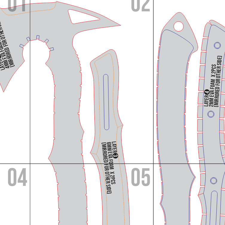 Tomahawk Axe Prop Pattern Template – EVA Foam Pattern for Cosplay and DIY Builds Inspired by Resident Evil Requiem Game