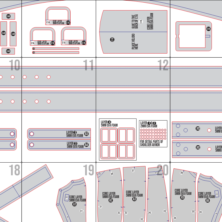 Zack Shoulder Armor & Waist Strap Prop Pattern – EVA Foam Template for Cosplay & DIY Builds Inspired by Final Fantasy