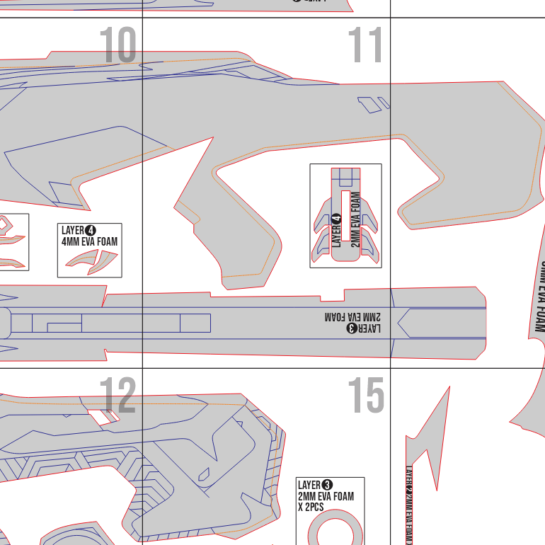 VALORANT Champions 2026 Phantom & Fan Melee Prop Pattern Template – EVA Foam Cosplay