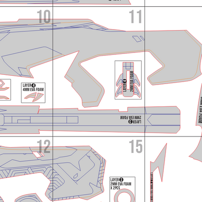VALORANT Champions 2026 Phantom & Fan Melee Prop Pattern Template – EVA Foam Cosplay
