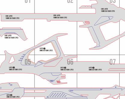 Prop Pattern: Ada Wong Crossbow from Nikke for Cosplay Template Blueprint PDF