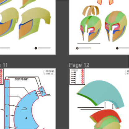 Agamemnon Helmet Prop Pattern Template – EVA Foam Pattern for Cosplay and DIY Builds Inspired by Greek Mythology